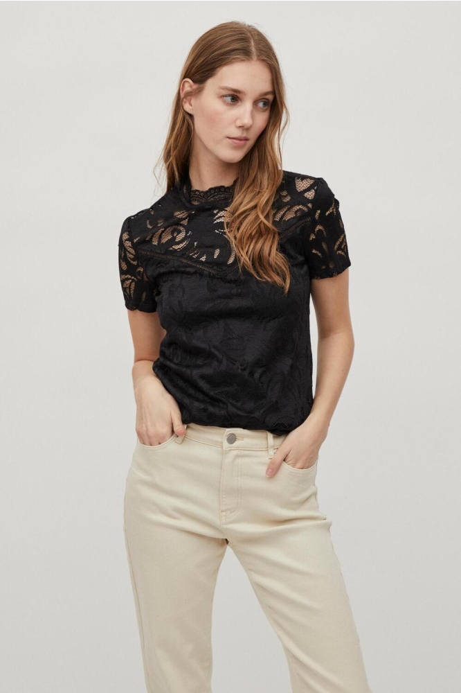 VISTASIA LACE S/S TOP - NOOS 14049852 Black